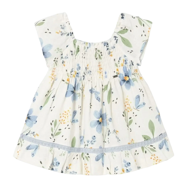 Mayoral Baby Printed Dress in sky, front view