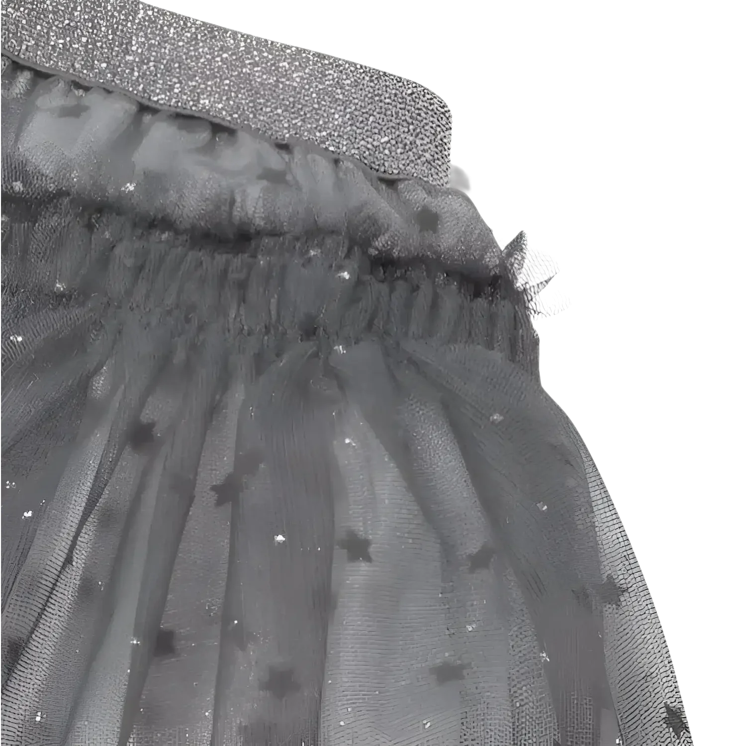 Mayoral Baby Tulle Skirt in lead, upclose detail