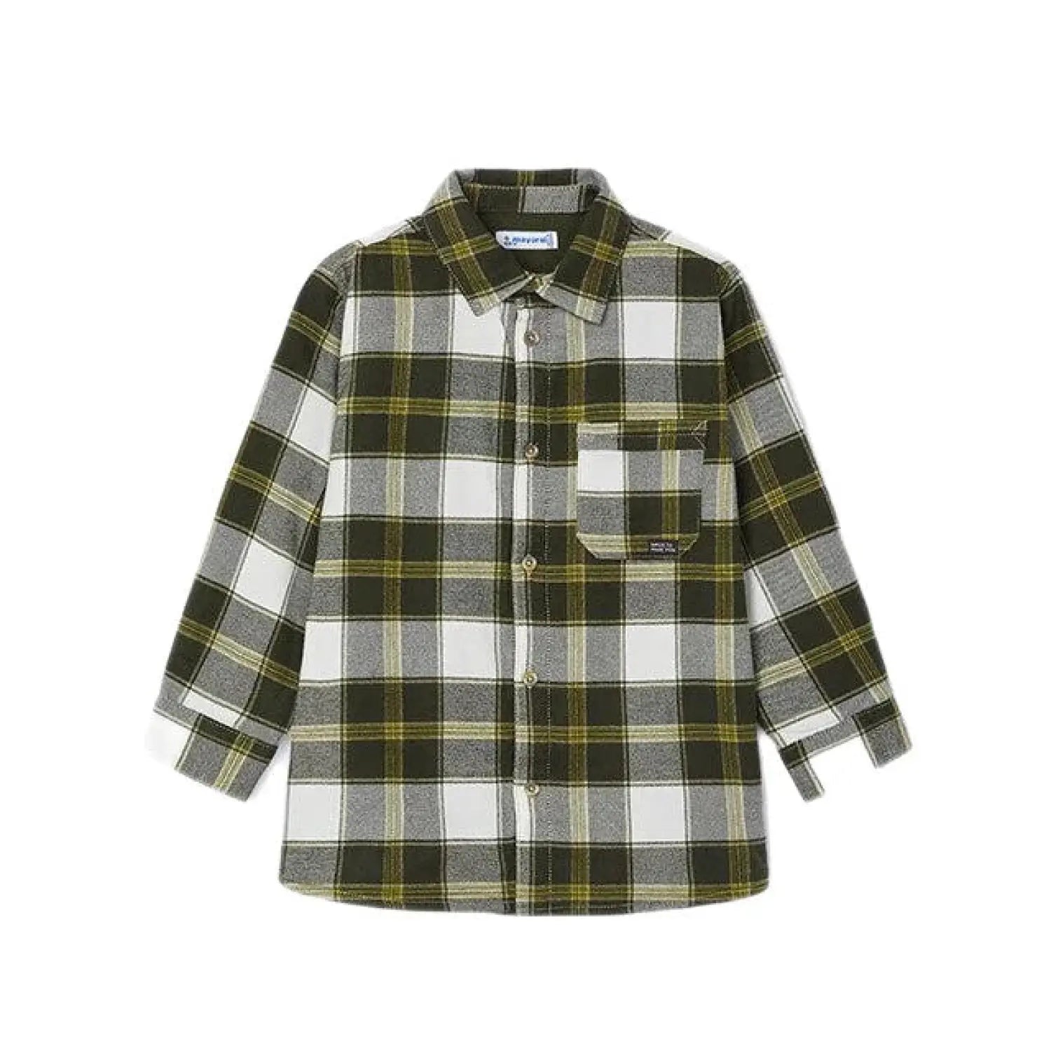 Mayoral Boy's Checked Overshirt Moss Flat Front