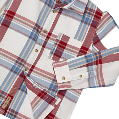 Mayoral Boy's Long Sleeve Check Shirt Wine Pocket Detail