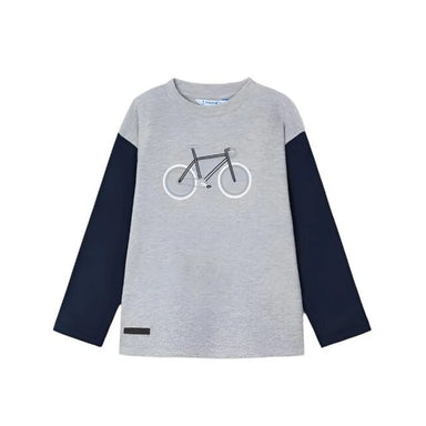 Mayoral Boy's Long Sleeve T-Shirt Bright Ash Flat Front