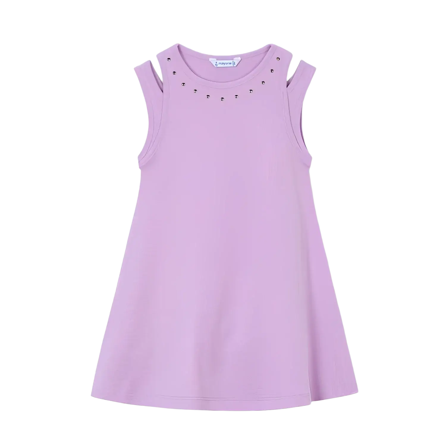 Mayoral Girl's Cut Out Dress in lilac, front view
