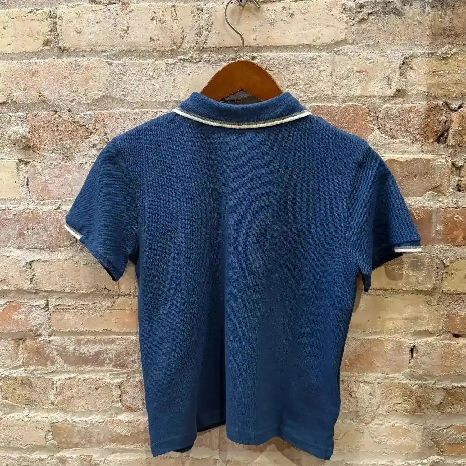 Mayoral Kids Polo with Zipper in Ocean, back view flat