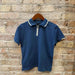 Mayoral Kids Polo with Zipper in Ocean, front view flat