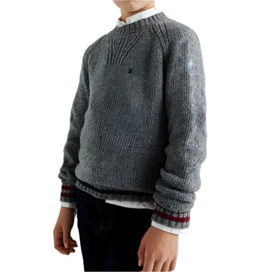 Mayoral K's Speckled Sweater, Grey, front view on model 