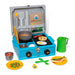 Melissa and Doug Let’s Explore Camp Stove Play Set shown open with accessories.