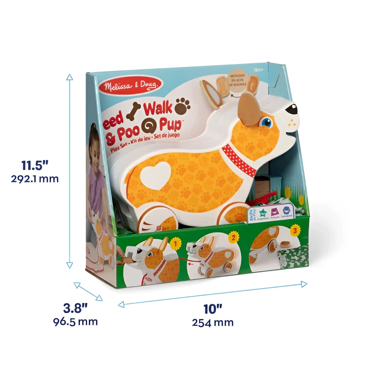Melissa & Doug Feed, Walk & Poo Pup Play Set, in packaging