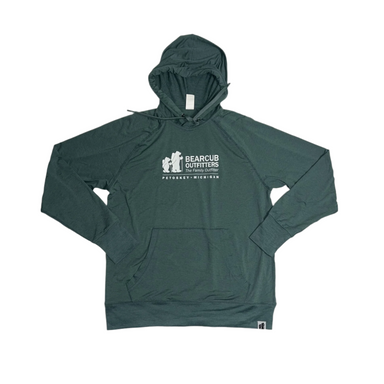 bearcub outfitters mens performance tech hoodie in north atlantic front flat view