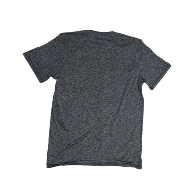 mens performance tech short sleeve in heather grey back flat view