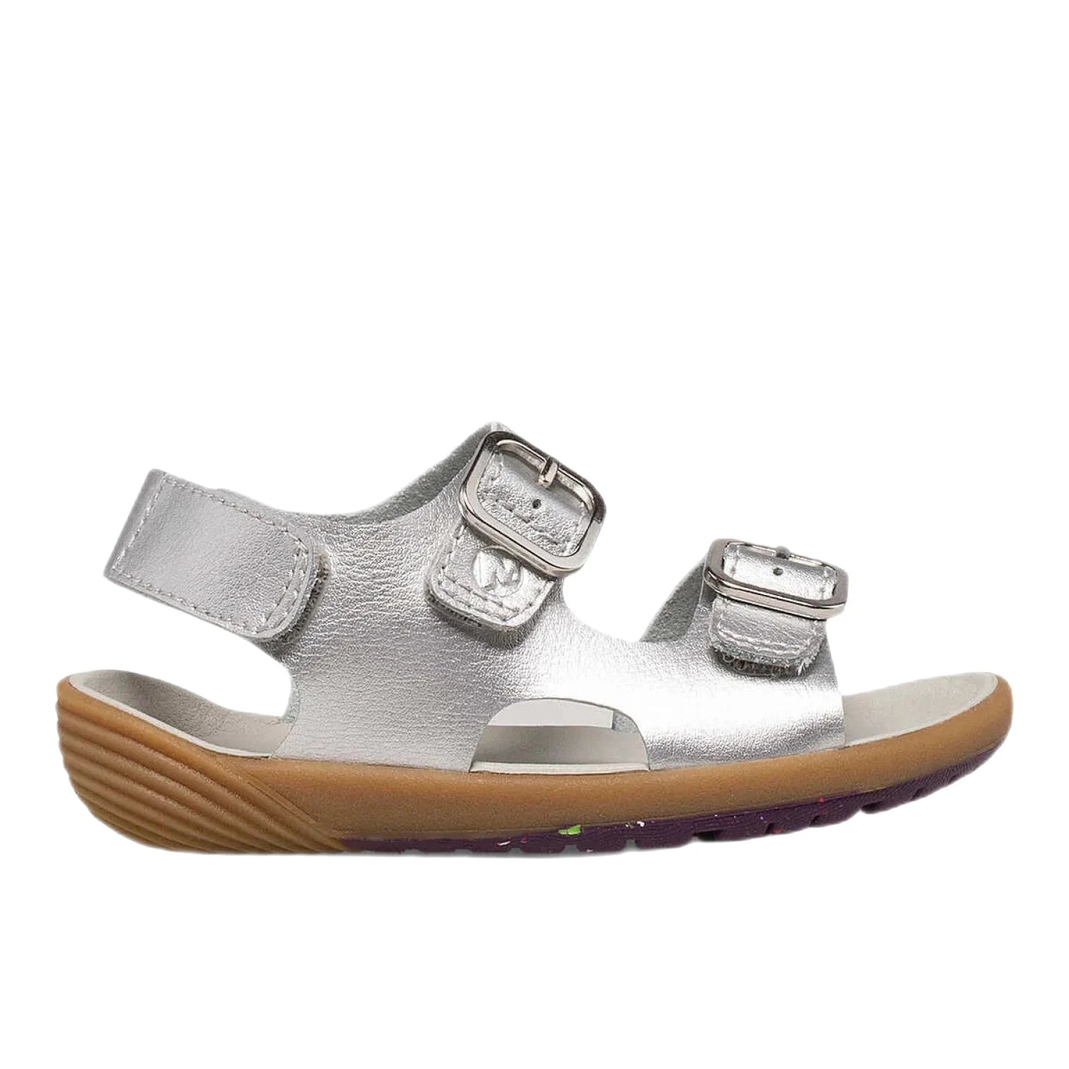 Merrell K's Bare Steps® Sandal, Silver, side view 