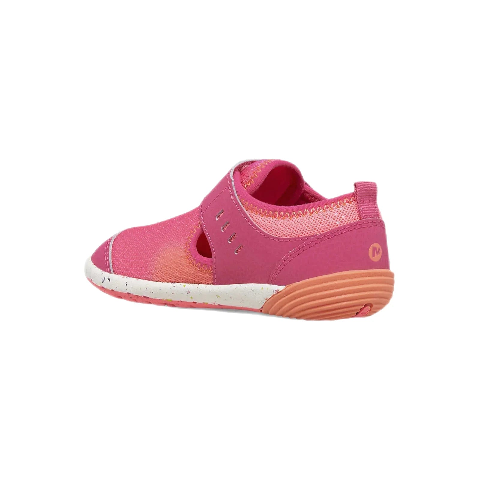Merrell K's Bare Steps® H2O Sneaker, Pink Orange, back and side view 