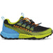 Merrell Kid's Agility Peak Athletic Shoes in black, cyan & orange, side view