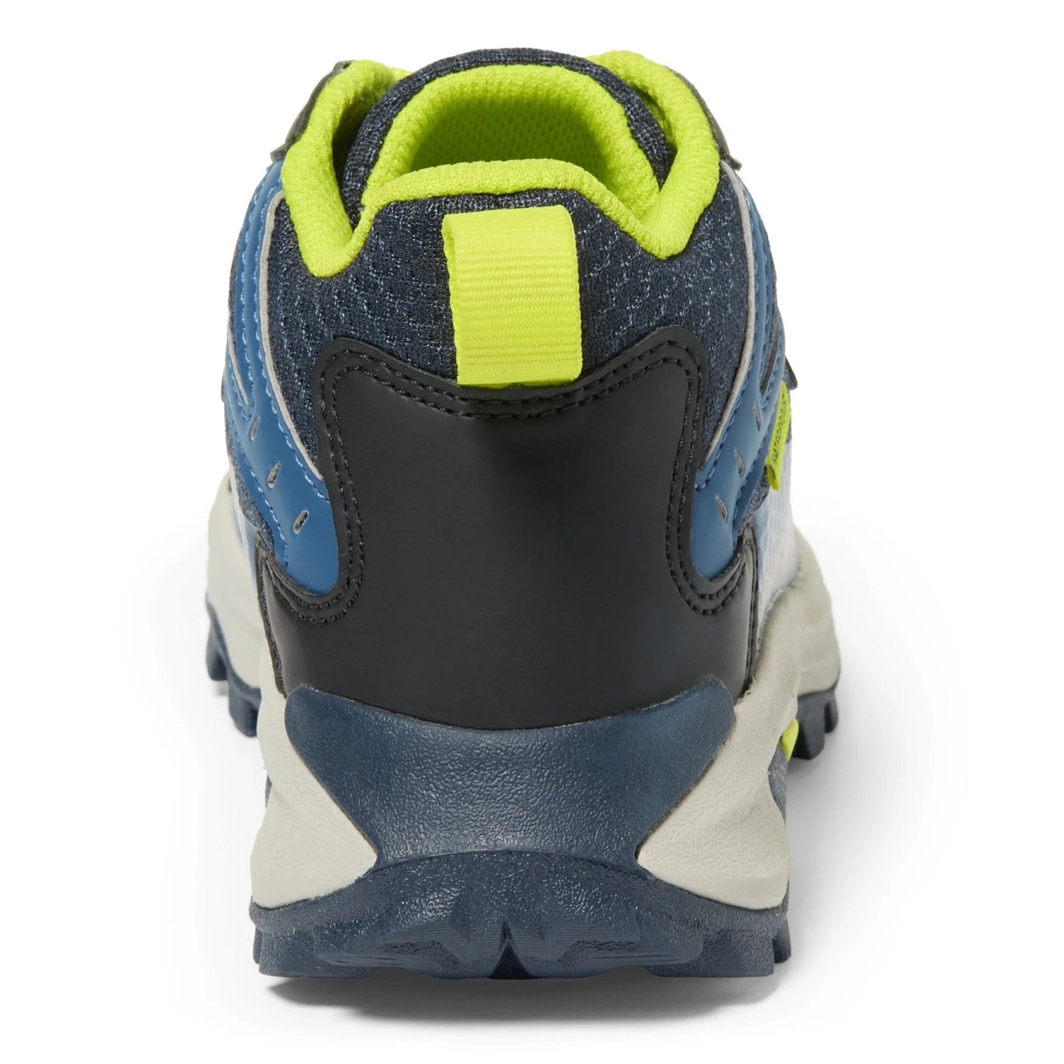 Merrell Kid's Moab Speed 2 Mid Waterproof in navy & hi-vis, back view