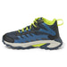 Merrell Kid's Moab Speed 2 Mid Waterproof in navy & hi-vis, inside view