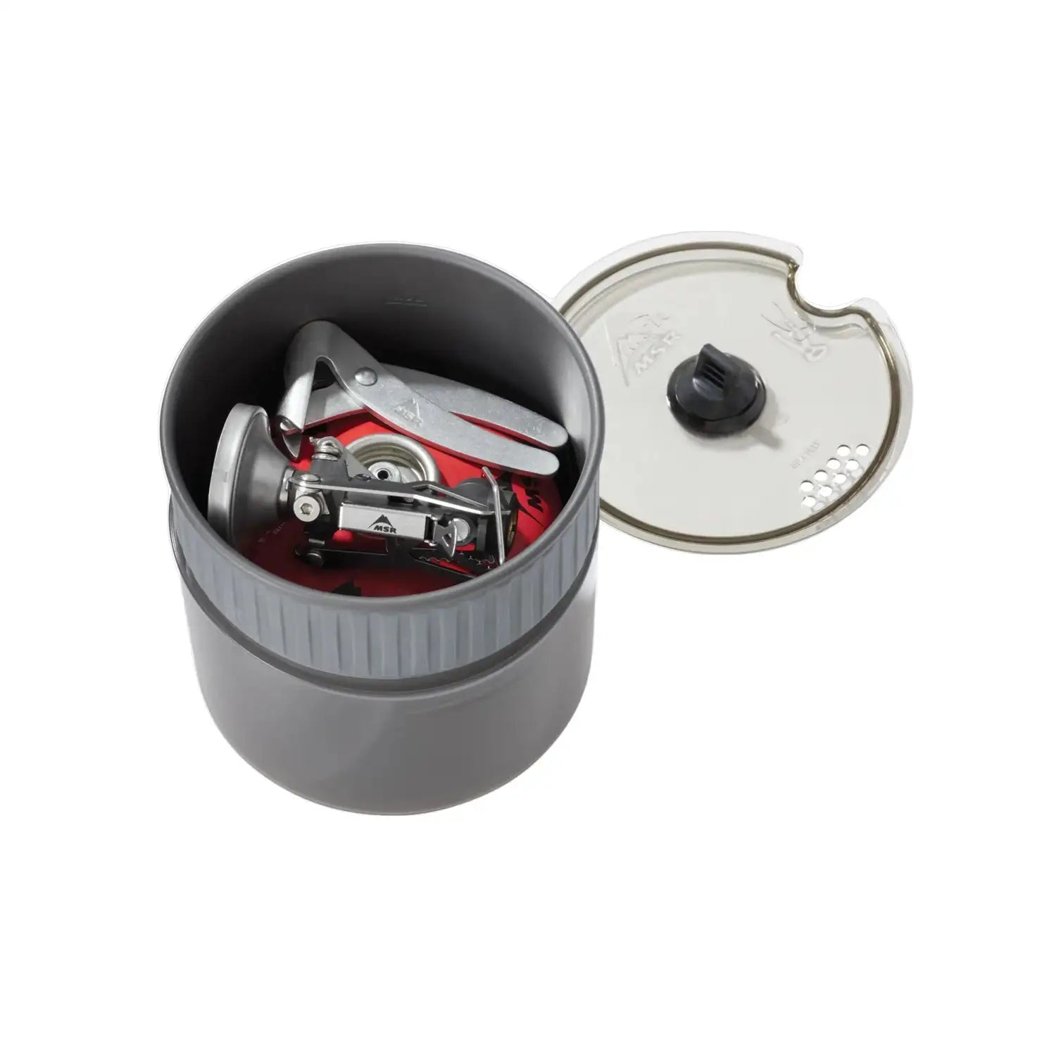 MSR PocketRocket® Deluxe Stove Kit, top view of stove packed 