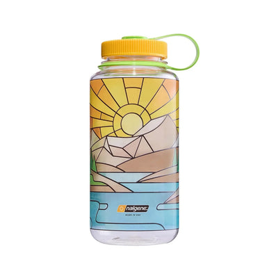 Nalgene Wide Mouth Sustain Water Bottle 32oz in stained glass river, front