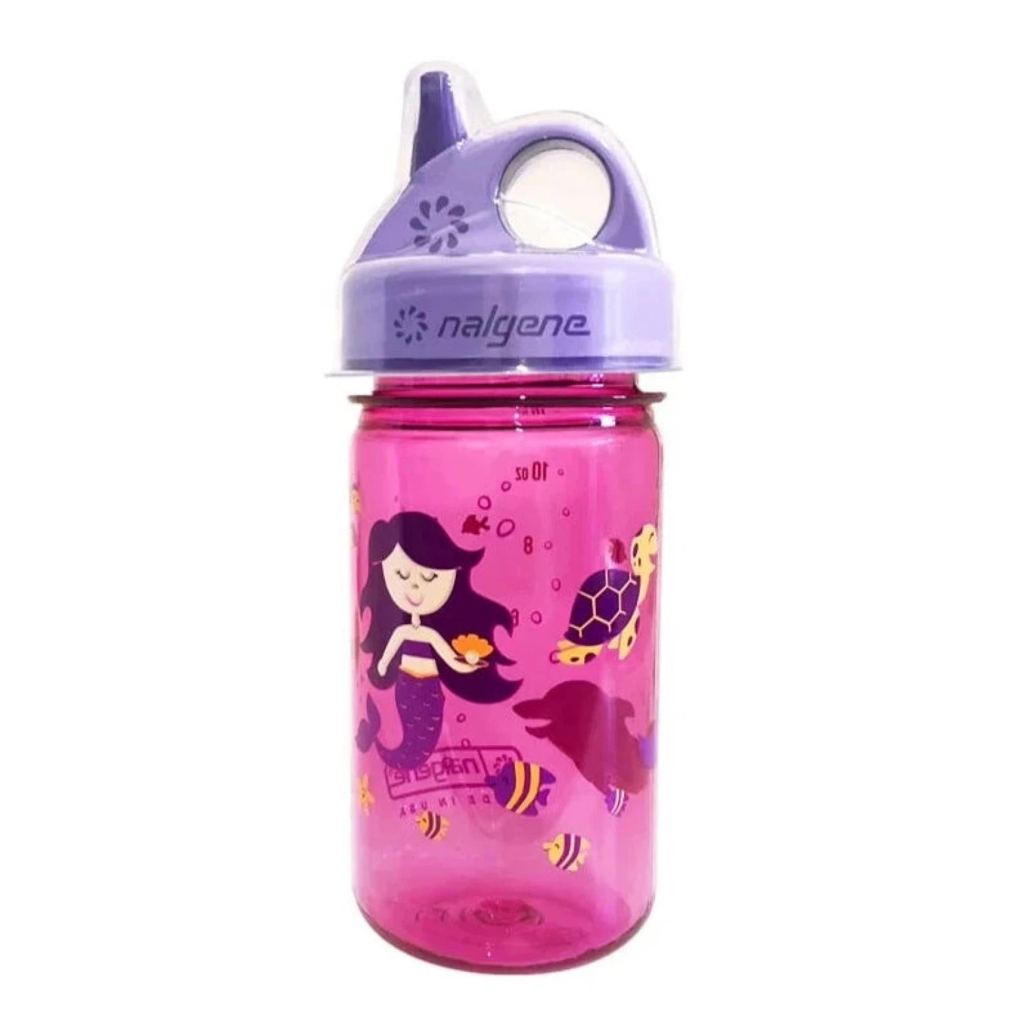 Nalgene Kid's Grip N Gulp 12oz Water Bottle in pink mermaid