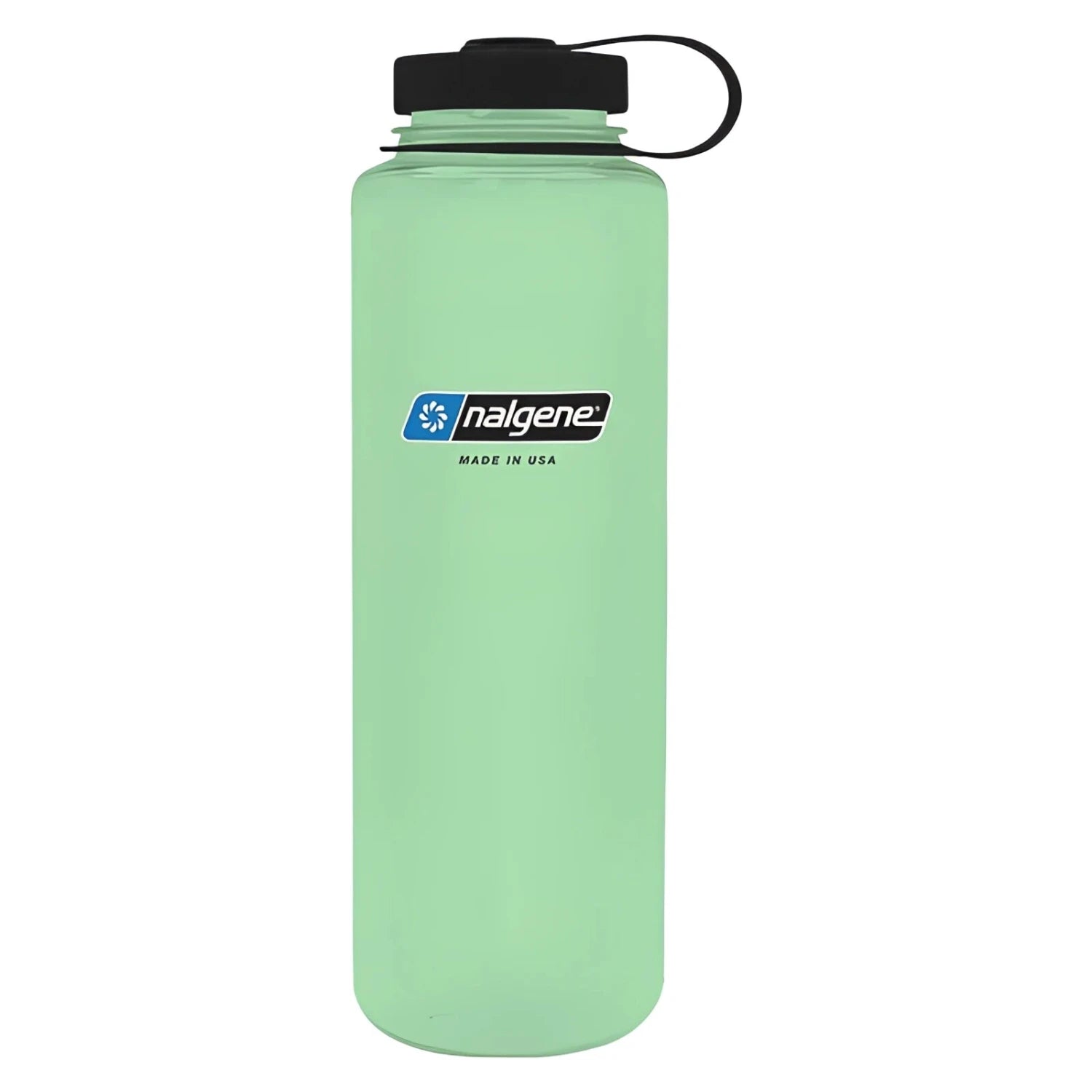 Nalgene 48oz Wide Mouth Sustain Silo Bottle in glow in the dark, front view