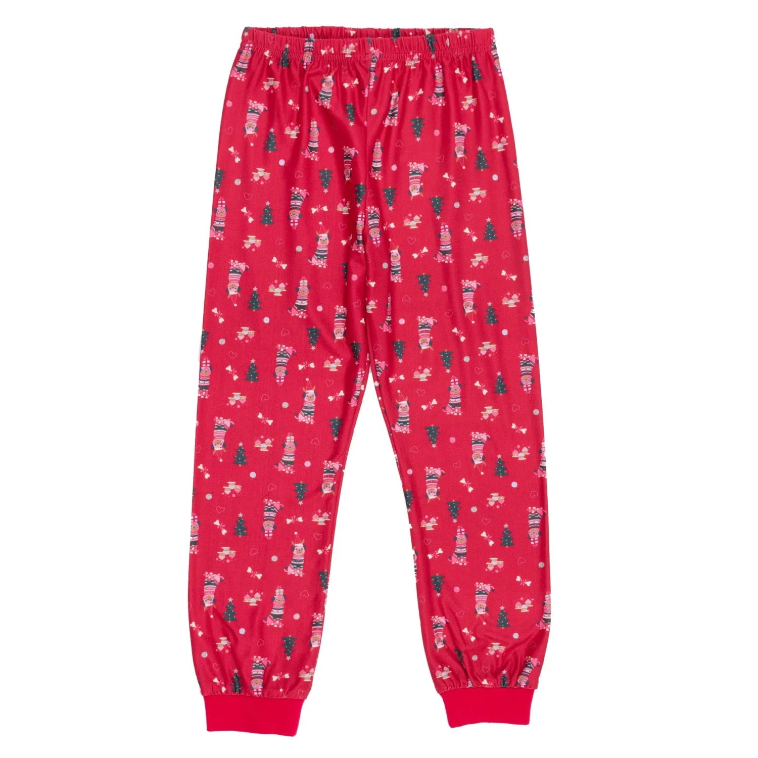 nano girls holiday pajamas set bottoms front flat view