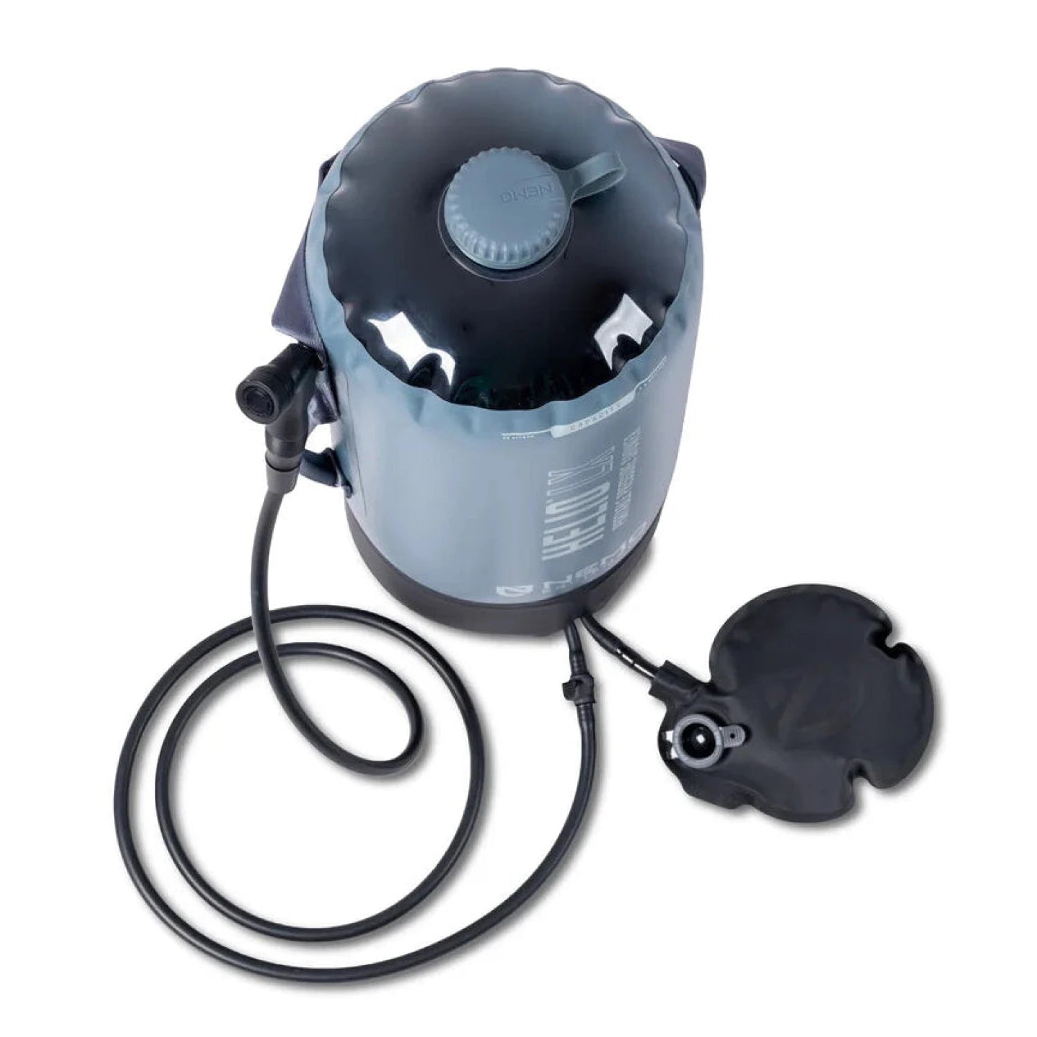 NEMO Helio™ LX Portable Pressure Shower in fortress & silt, top view