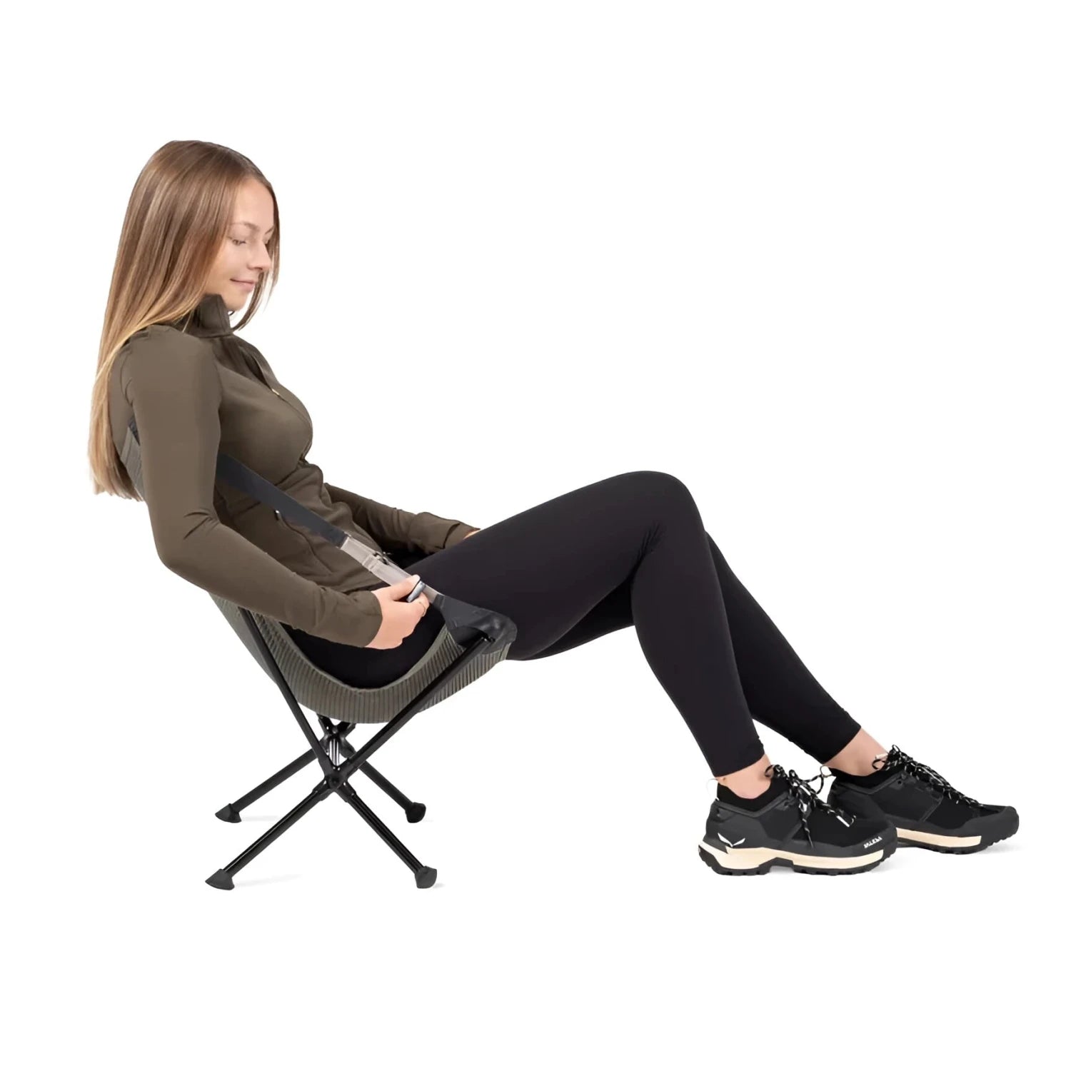NEMO Moonlite™ Reclining Camp Chair in black pearl, model view