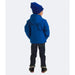 The North Face Boy’s Reversible Shasta Full-Zip Hooded Jacket shown in TNF Blue color option on a model. Back view.