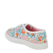 Oomphies Baby Robin Slip-On Shoe in floral/white, back view