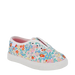 Oomphies Baby Robin Slip-On Shoe in floral/white, front view