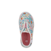 Oomphies Baby Robin Slip-On Shoe in floral/white, top view