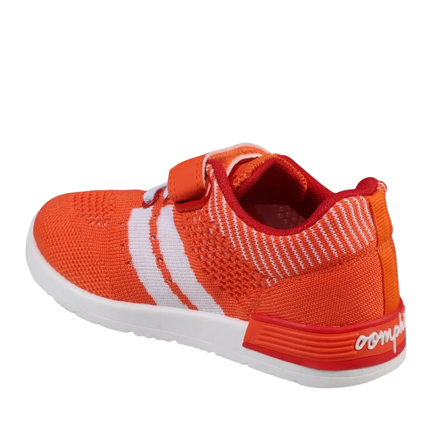 Oomphies Baby Wynn Hook & Loop Sneaker in orange/red, back view