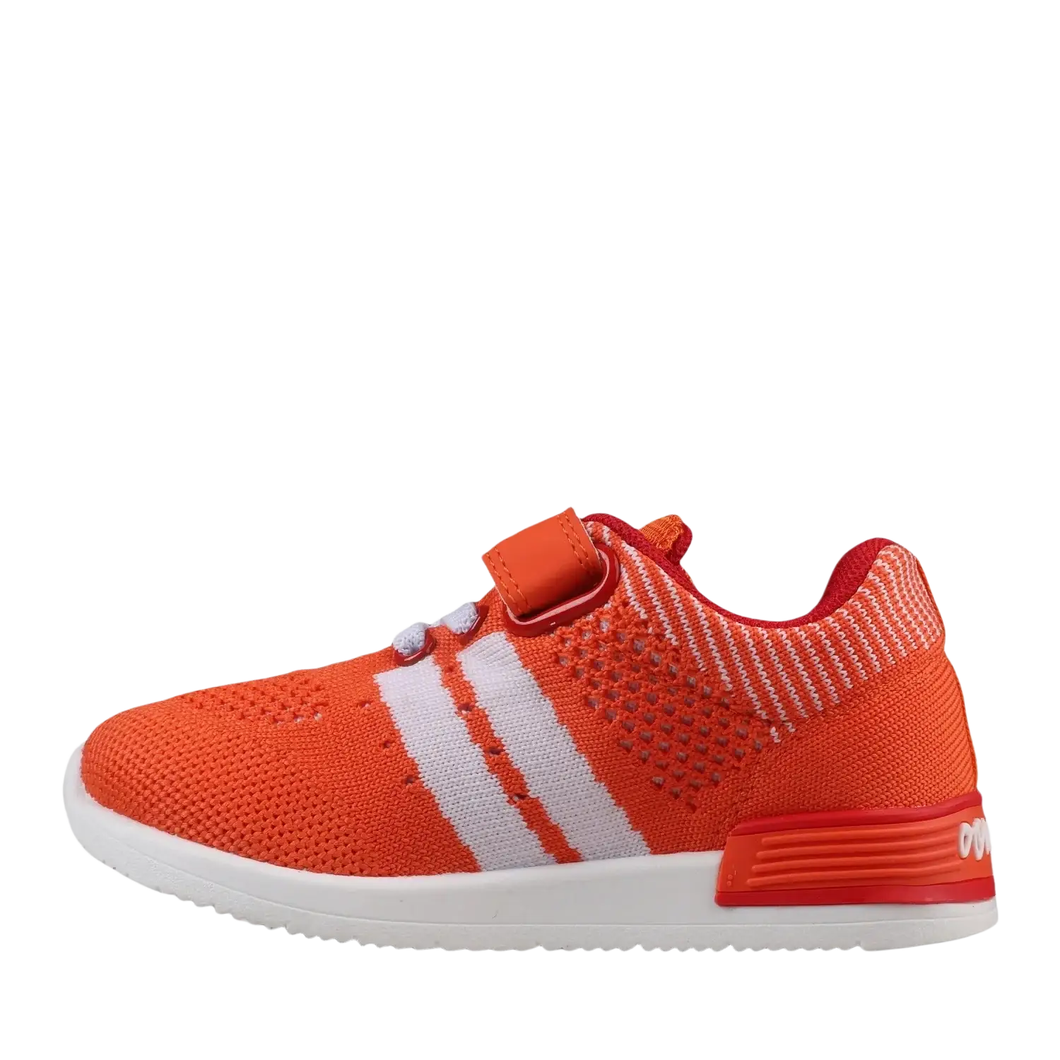 Oomphies Baby Wynn Hook & Loop Sneaker in orange/red, inside view