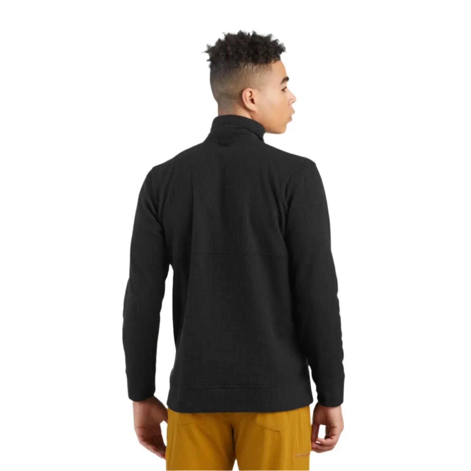 Outdoor Research M's Trail Mix Snap Pullover II, Black, back view on model 