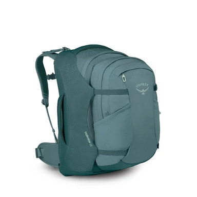 Osprey Fairview™ 55 Travel Pack in cascade blue & torrent blue, front view
