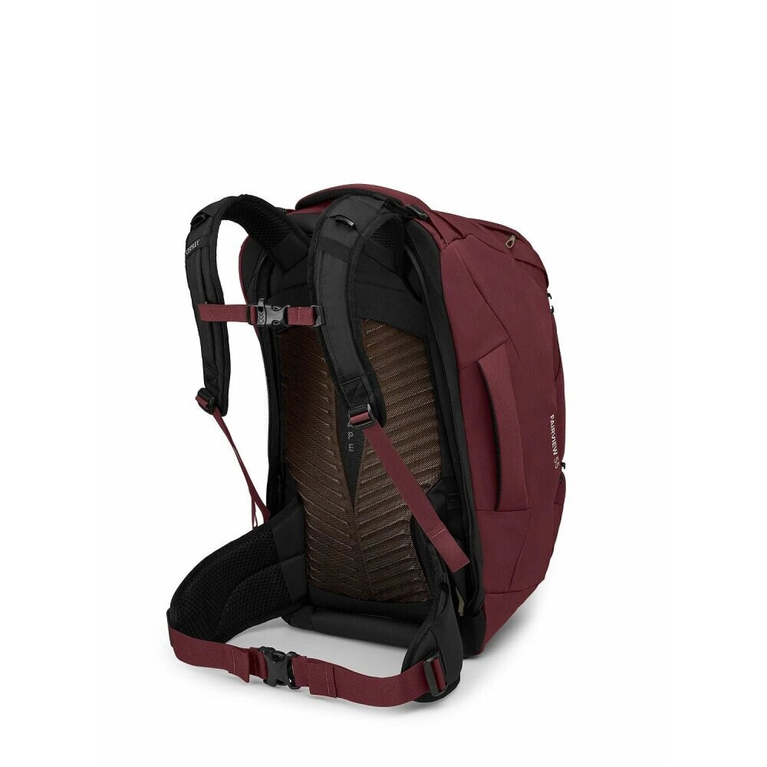 Osprey Fairview™ 55 Travel Pack in zircon red, back view
