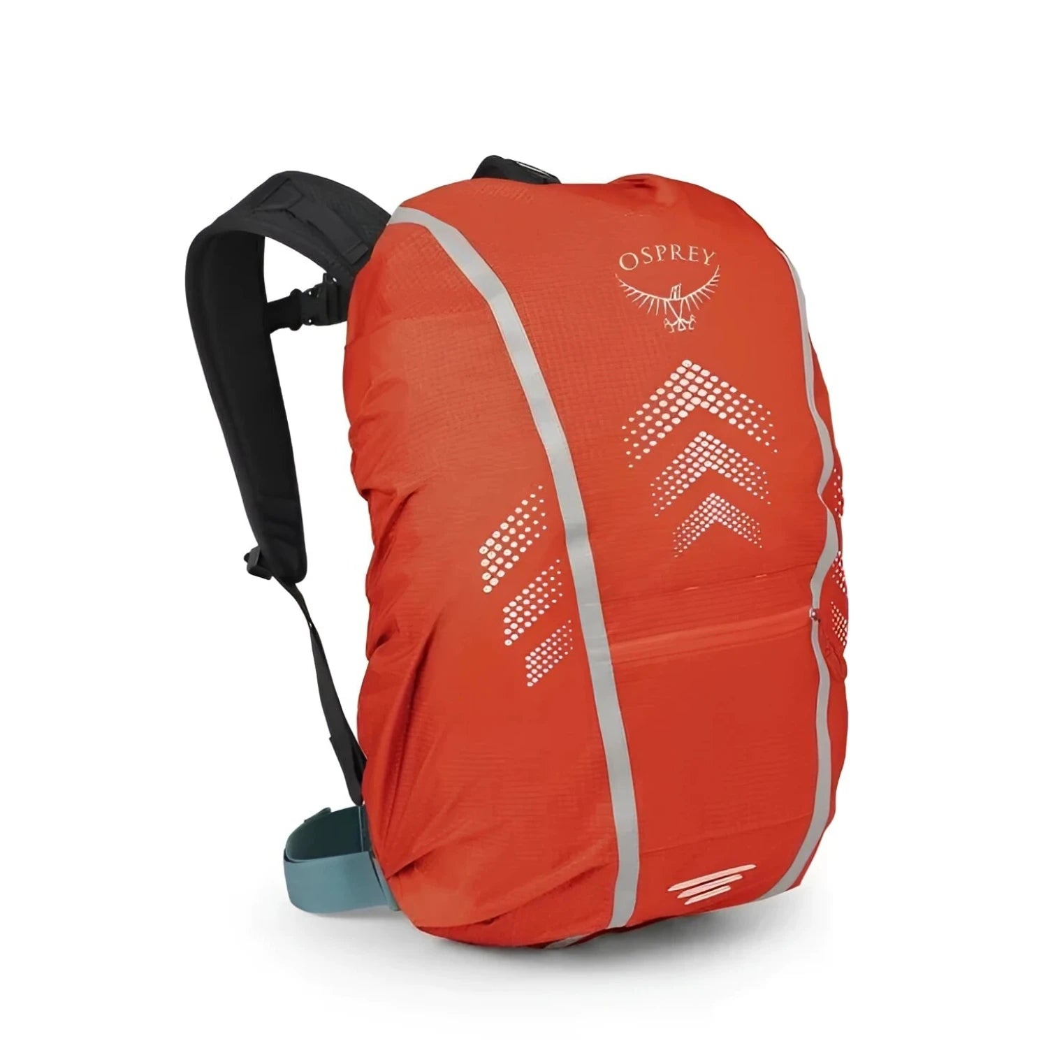 Osprey Hi-Vis Commuter Raincover in mars orange, on pack front