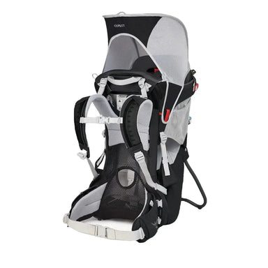 Osprey POCO® Child Carrier shown in Starry Black color option. Front with sunshade view.