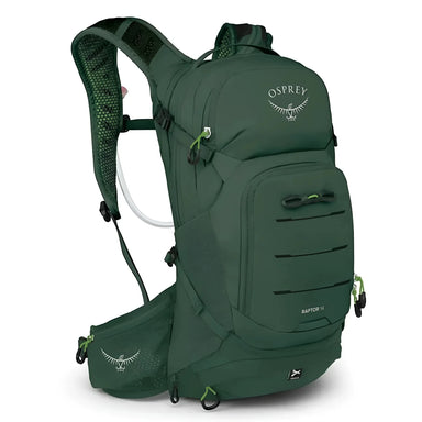 Osprey Raptor 14L Backpack with Reservoir in tundra green, front view