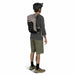 Osprey Raptor LT 12 Bike Hydration Pack in Pediment Grey Black, back view on model 