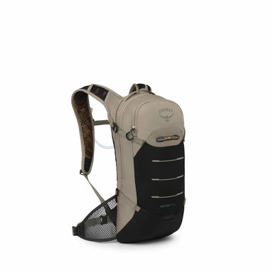 Osprey Raptor LT 12 Bike Hydration Pack in Pediment Grey Black, front and side view 