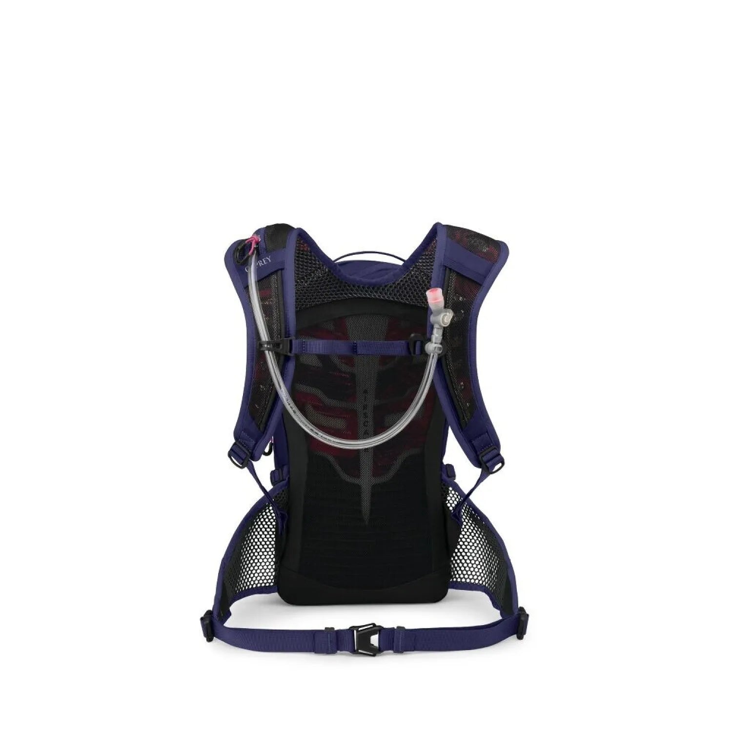 Osprey Raven LT 12 Bike Hydration Pack in Deep Fig Black, back view 