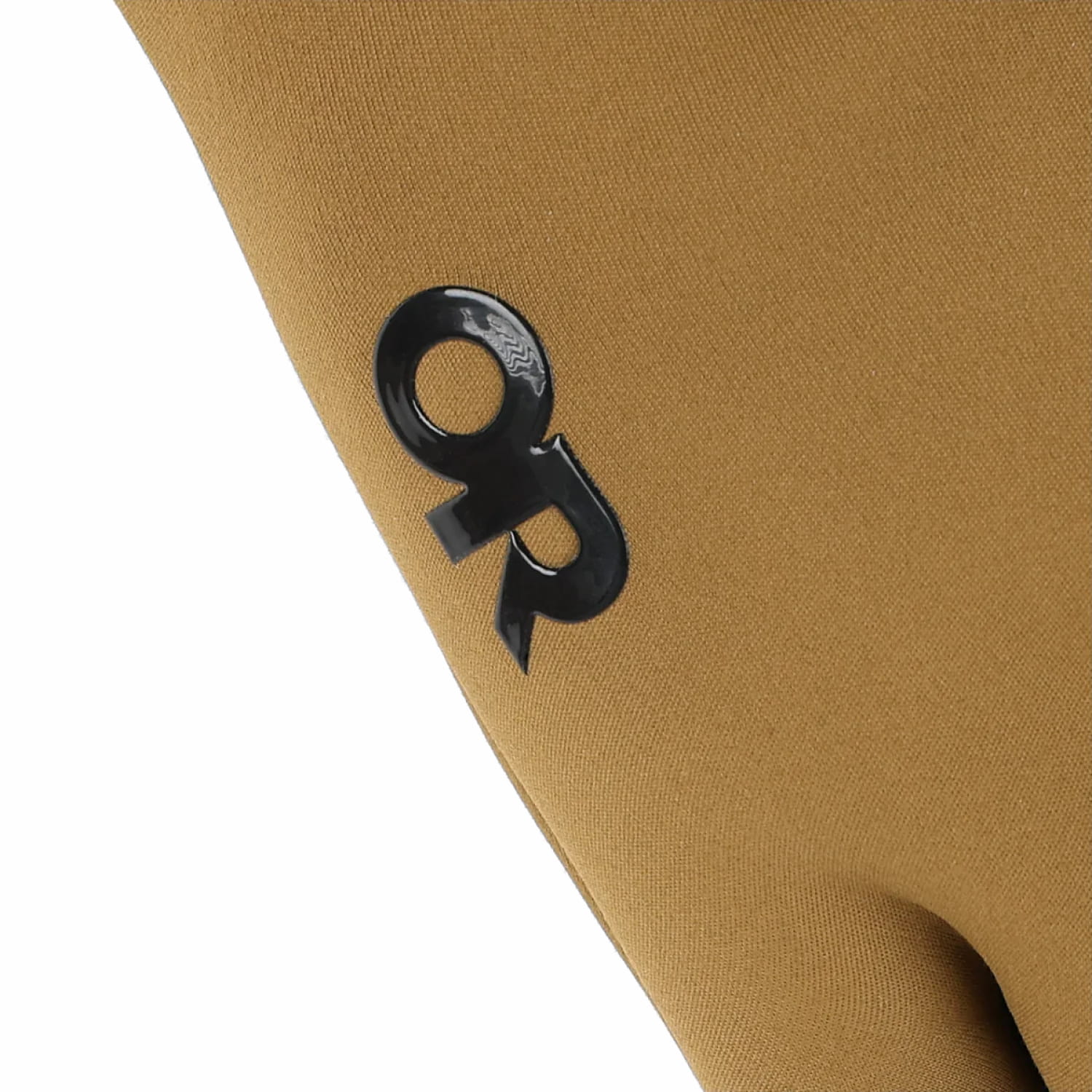 Outdoor Research Commuter Windstopper Gloves shown in the Coyote color option. Logo view.