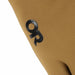 Outdoor Research Commuter Windstopper Gloves shown in the Coyote color option. Logo view.