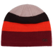 Multicolored beanie with striped pattern and 'OR' logo on a white background