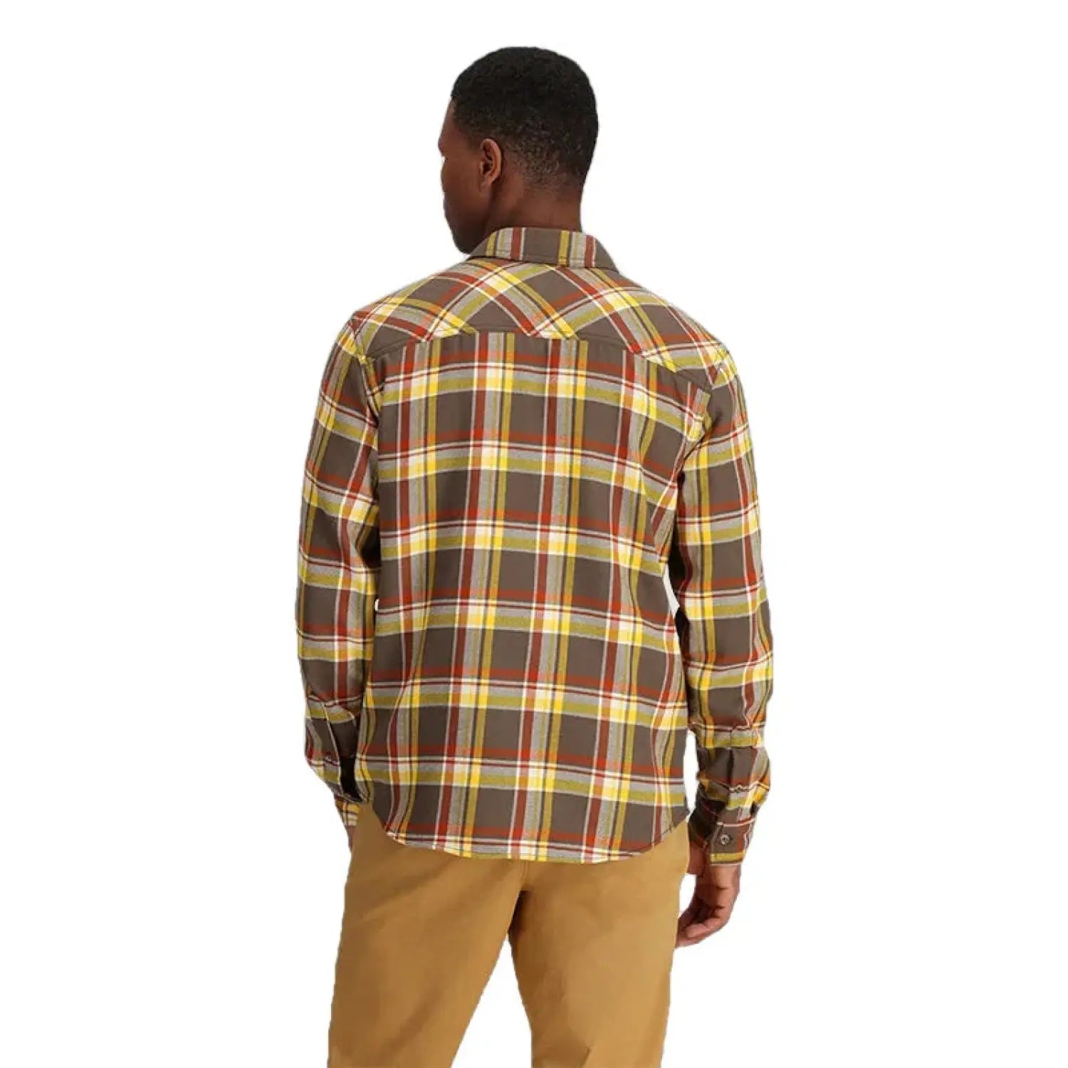Outdoor Research Men's Feedback Flannel Twill Shirt Model Back View