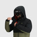 Outdoor Research Men's Snowcrew Down Jacket shown in the Black/Ranger Green color option. Front view on model.