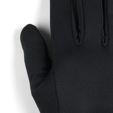 Close-up of a black glove on a white background