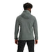 Outdoor Research Men's OR Polartec® 200 Hoodie shown in the Light Pewter Heather color option. Back view on model.