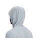 Outdoor Research Men's Astroman Air Sun Hoodie shown in the Slate/Cenote color option. Hood view