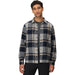 Outdoor Research Men's Feedback Flannel Twill Shirt in dark navy plaid, on model front view