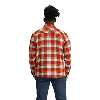 outdoor research mens feedback flannel twill shirt back model view